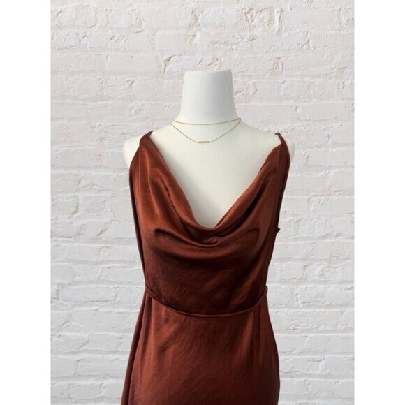Motel Rocks Pavila Slip Mini Dress in Rust  Large - Picture 2 of 14